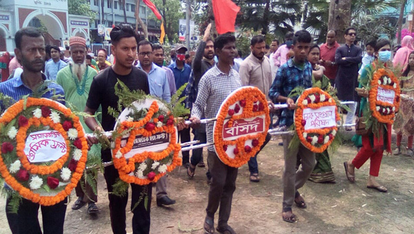 মহান স্বাধীনতা দিবসে বাসদ সিলেট জেলার পুস্পস্তবক অর্পণ