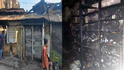 ফেঞ্চুগঞ্জ বাজারে দুর্বৃত্তদের আগুনে পুড়লো ছাত্রদল নেতার বাবার ঔষধের দোকান