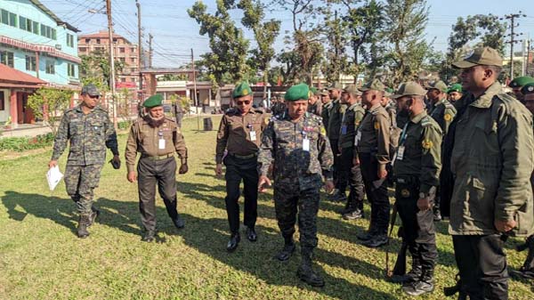 ৭ জানুয়ারী নির্বাচন উপলক্ষে সিলেট জেলা আনসারদের ব্রিফিং প্যারেট