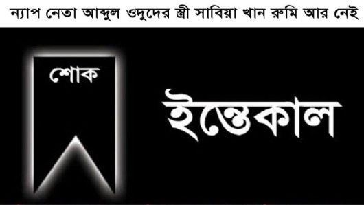 ন্যাপ কেন্দ্রীয় কমিটির প্রেসিডিয়াম সদস্য আব্দুল ওদুদের স্ত্রী সাবিহা আক্তার রুমি আর নেই