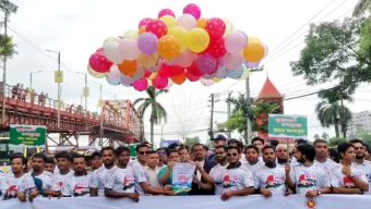 ছাত্র-জনতার জুলাই-আগস্ট গণঅভ্যুত্থান দিবসে সিলেটে প্রতীকী ম্যারাথন