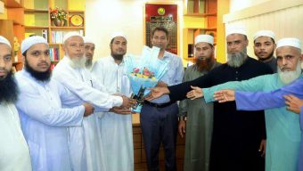 এসএমপি কমিশনারের সাথে ইমাম মোয়াজ্জিন কল্যাণ পরিষদের কেন্দ্রীয় নেতৃবৃন্দ সৌজন্য সাক্ষাত