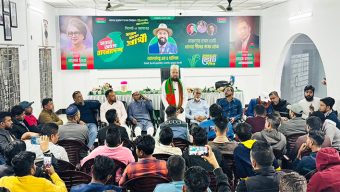 ধানের শীষের প্রচারণায় দক্ষিণ সুরমা স্বেচ্ছাসেবক দলের সাথে মতবিনিময়